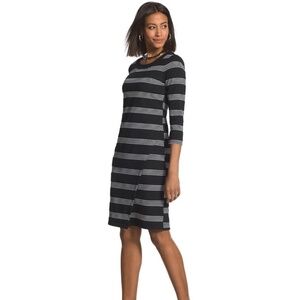 NWT Chico's Black Striped Dress